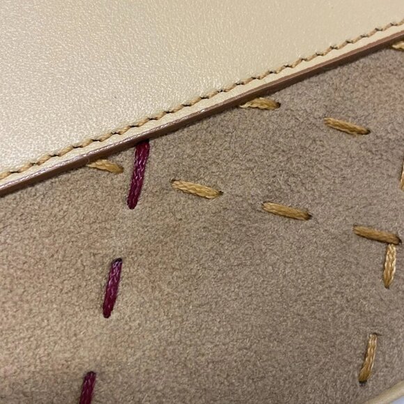 Auth Burberry Light Brown Brown Bordeaux Leather Suede Handbag - Picture 15 of 16